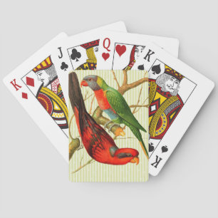 Farbige Vintage-Illustration roter und grüner Papa Spielkarten