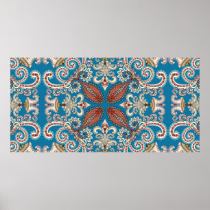 Farbige Vintage Mandala-Motive nahtlos Poster