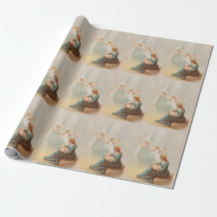 Farbige Vintage-Maria mit Jesuskind-Geschenkpapier Geschenkpapier