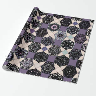 Farbige Vintage nahtlose Muster mit blumigen und Geschenkpapier