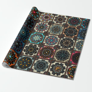 Farbige Vintage nahtlose Muster mit blumigen und  Geschenkpapier