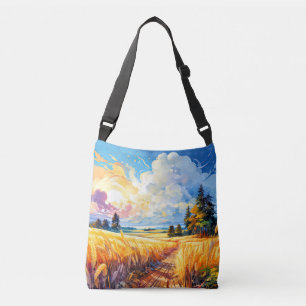 Farbige Vintage Outdoor-Illustration Tragetaschen Mit Langen Trägern