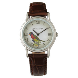 Farbige Vintage Papagezeilenbezeichnung Armbanduhr