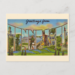 Farbige Vintage-Postkarte von Tennessee Postkarte