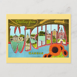 Farbige Vintage-Postkarte Wichita Kansas Postkarte
