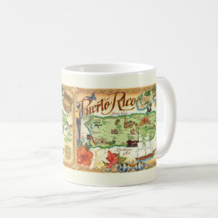 Farbige Vintage Puerto Rico  Kaffeetasse