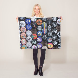 Farbige Vintage Retro-Abzeichen-Sammlung Fleecedecke