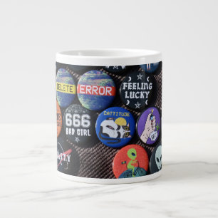 Farbige Vintage-Retro-Abzeichen-Sammlung  Jumbo-Tasse