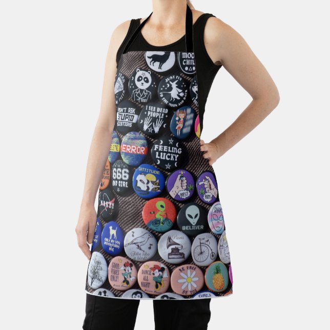 Farbige Vintage Retro-Abzeichen-Sammlung Schürze (InSitu)