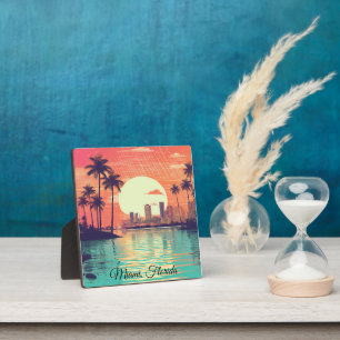 Farbige Vintage-Retro-Miami-Florida-Reise Fotoplatte