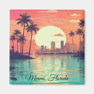 Farbige Vintage Retro Miami Florida Reise Magnet