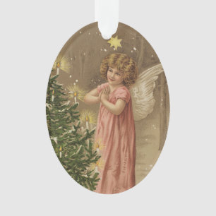 Farbige Vintage-Rosa-Weihnachts-Engeldeko Ornament
