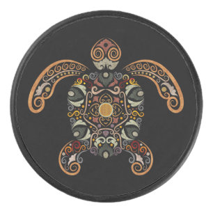 Farbige Vintage Schildkrötendesign-Schiebe Eishockey Puck