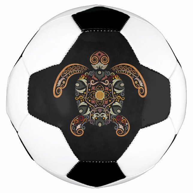 Farbige Vintage Schildkrötendesign-Schiebe Fußball (Vorderseite)
