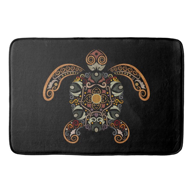 Farbige Vintage Schildkrötenkonstruktion Badematte (Vorderseite)