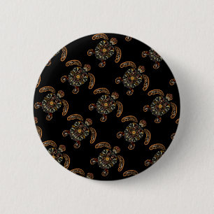 Farbige Vintage Schildkrötenkonstruktion Button