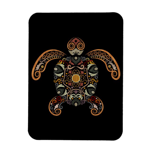 Farbige Vintage Schildkrötenkonstruktion Magnet (Vertikal)