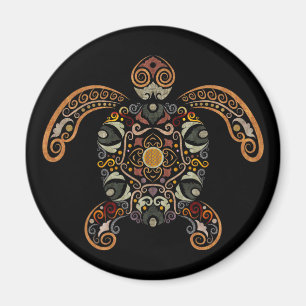Farbige Vintage Schildkrötenkonstruktion Magnet