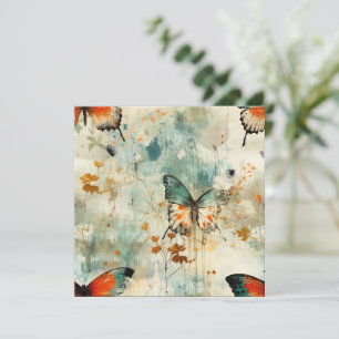 Farbige Vintage Schmetterlinge und Blume (4)