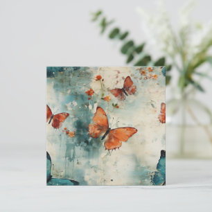 Farbige Vintage Schmetterlinge und Blume (9)