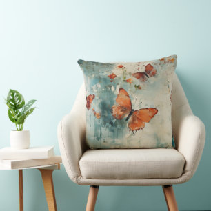 Farbige Vintage Schmetterlinge und Blume (9) Kissen