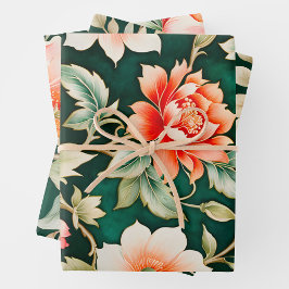 Farbige Vintage Stoffbekleidungsfolien Geschenkpapier Set