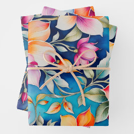 Farbige Vintage Stoffbekleidungsfolien Geschenkpapier Set