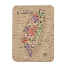 Farbige Vintage Taiwan Map Foto Magnet