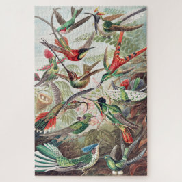 Farbige Vintage Vögel Puzzle