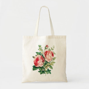 Farbige Vintage Wasserfarbe Rose Blume Bouquet Tragetasche