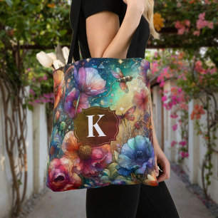 Farbige Vintage-Wasserfarben-Blumen-Monogramm