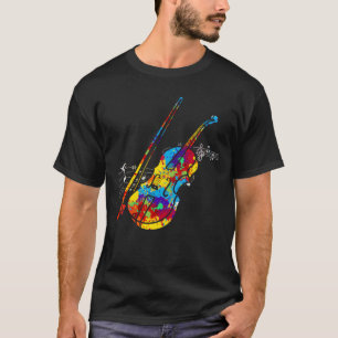 Farbige Violin Player String Instrument Musiker T-Shirt