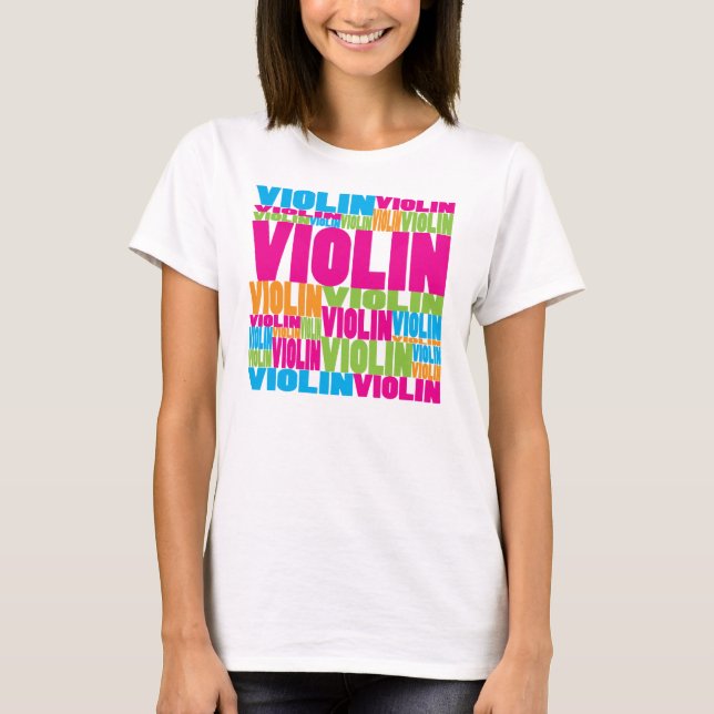 Farbige Violine T-Shirt (Vorderseite)
