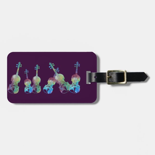 Farbige Violinenstange Gepäckanhänger (Vorderseite horizontal)
