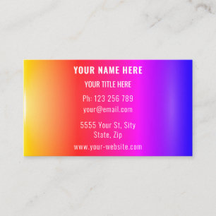 Farbige Visitenkarte mit Ihrem Design personalisie