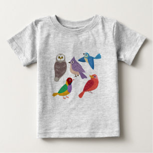 Farbige Vögel Baby T-shirt