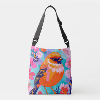 Farbige Vogel-Blumen-Schultertasche - Süße Natur S Tragetaschen Mit Langen Trägern