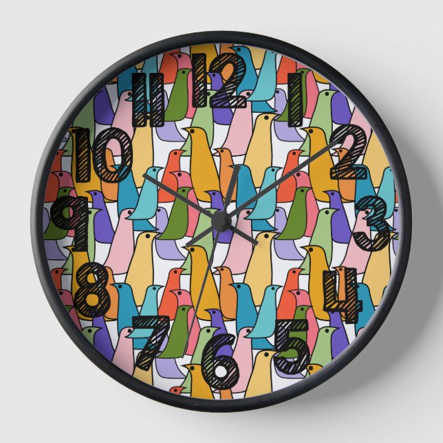 Farbige Vögel  Uhr (Vorderseite)