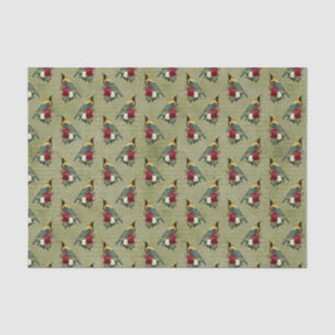 Farbige Vögel und Blume Seidenpapier