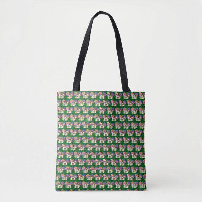 Farbige Waldpilz-Natur-Tasche (Vorderseite)
