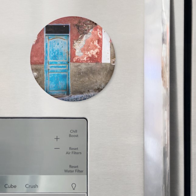 Farbige Wand mit blauer Tür Magnet (In Situ (Kühlschrank))