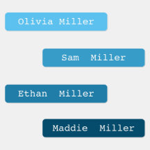 Farbige, wasserdichte Namensschilder für die Schul