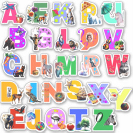 Farbige Wasserfarbe Alphabet Vinyl Stickers Aufkleber
