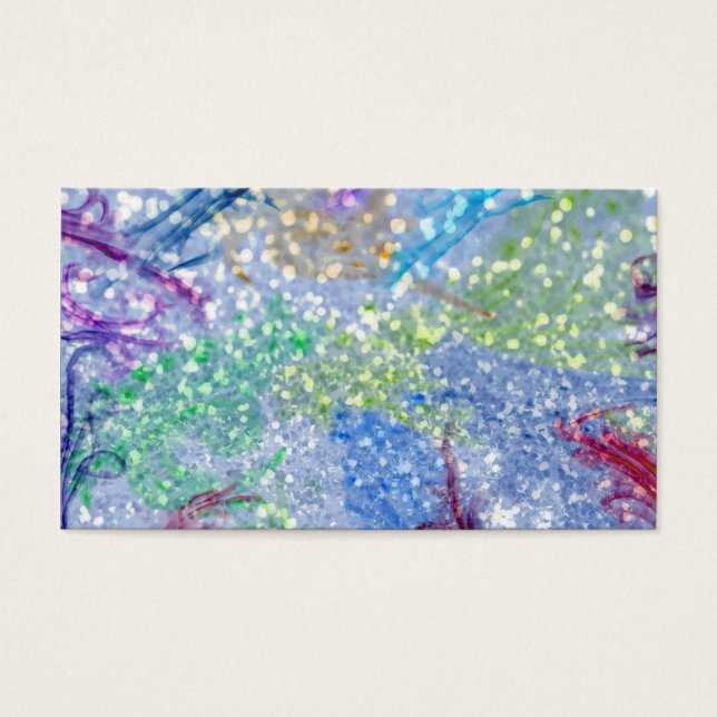 Farbige Wasserfarbe Blau Abstrakter Glitzer (Vorderseite)