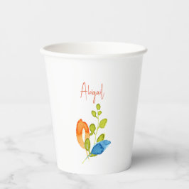 Farbige Wasserfarbe Botanische Personalisierte Dus Pappbecher