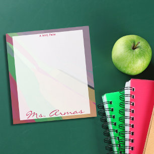 Farbige Wasserfarbe Eine Anmerkung aus dem Lehrer- Notizblock