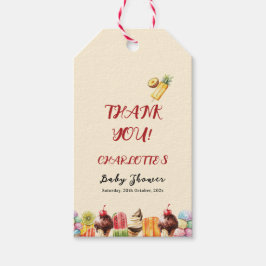 Farbige Wasserfarbe Eiscreme Sweet Baby Dusche Geschenkanhänger