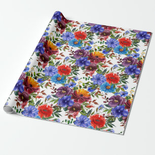 Farbige Wasserfarbe-Floral Geschenkpapier