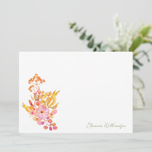 Farbige Wasserfarbe Florale Brunch Sprudelnde Dusc Dankeskarte