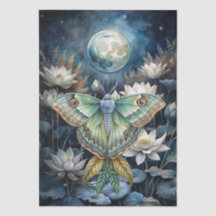 Farbige Wasserfarbe Florale Mondnächte Decoupage